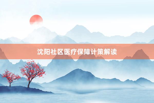 沈阳社区医疗保障计策解读